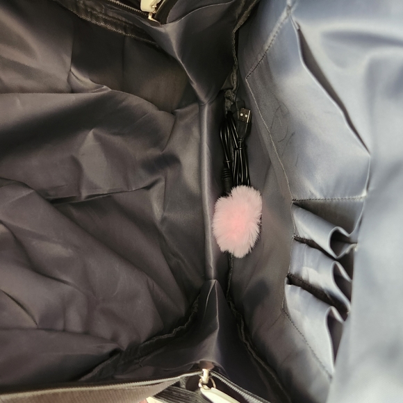 Nezuko Demon Slayer Anime Cosplay School Travel White Black Large Backpack NWOT - Picture 12 of 12